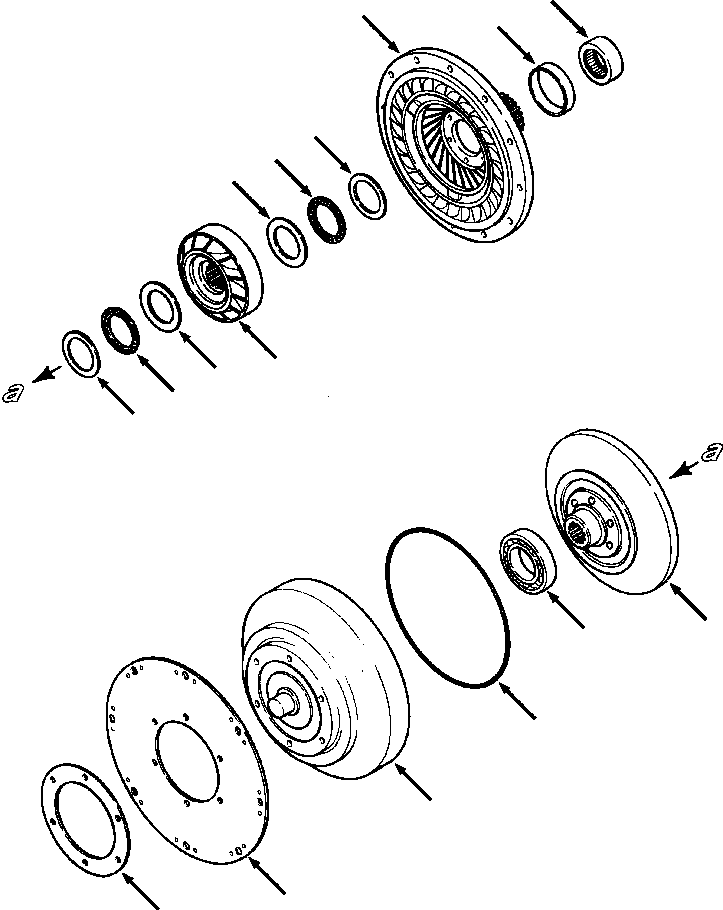 Bulldozers Komatsu / D39E-1/P-1 S/N P095872-P096337(D39EP1EM) / TORQUE CONVERTER - TWO PIECE HOUSING CONVERTER ASSEMBLY(07-034 : 07AZTD9H.002)