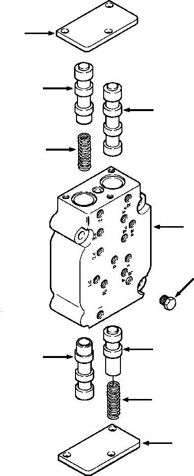 Bulldozers Komatsu / D39E-1/P-1 S/N P095872-P096337(D39EP1EM) / TRANSMISSION RANGE SELECTOR VALVE(07-082 : 07EMTD9H.002)