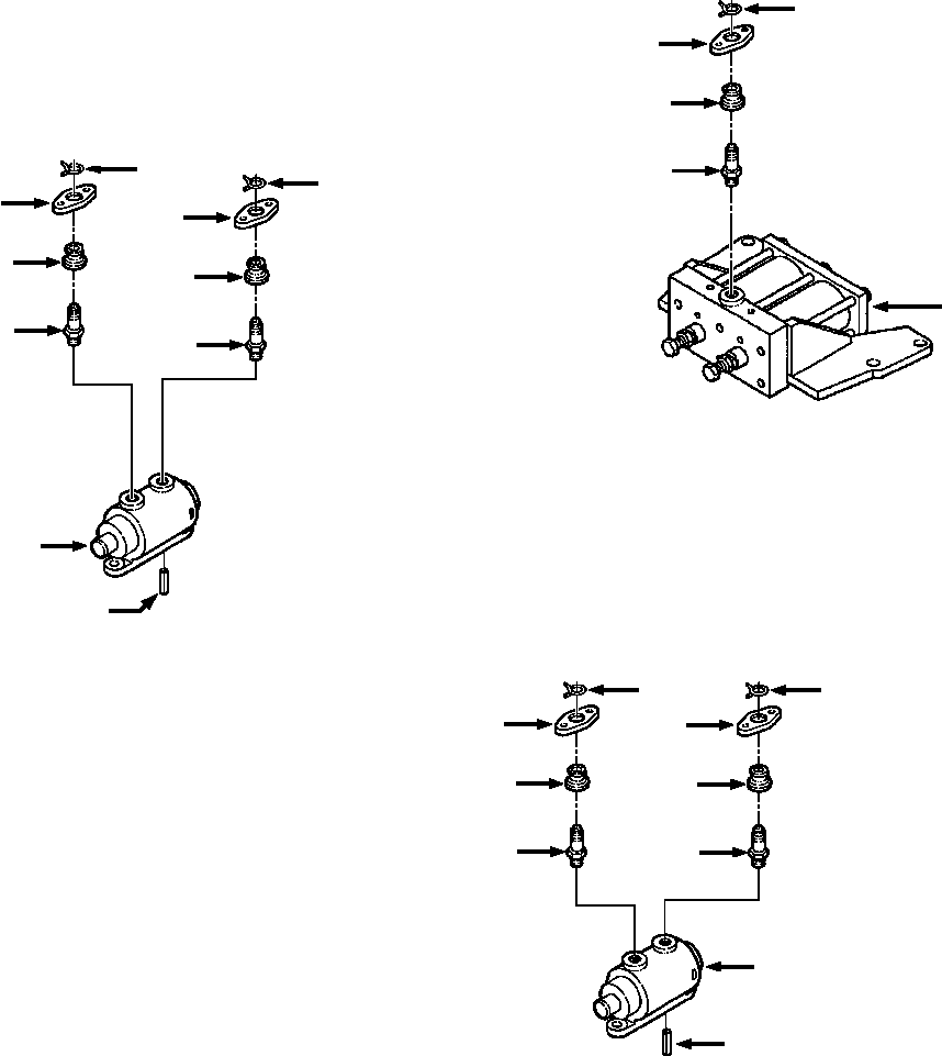 Bulldozers Komatsu / D39E-1/P-1 S/N P095872-P096337(D39EP1EM) / STEERING AND BRAKE CYLINDER CONNECTIONS(07-088 : 07ZZD32E.002)