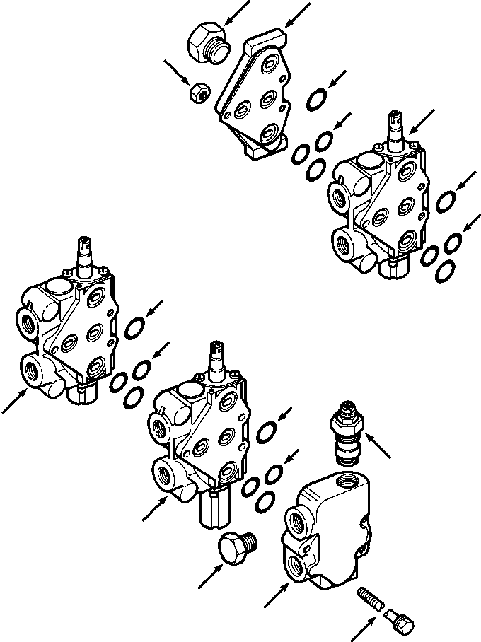 Bulldozers Komatsu / D39E-1/P-1 S/N P095872-P096337(D39EP1EM) / THREE SPOOL CONTROL VALVE(10-042 : 10BHTD9H.009)