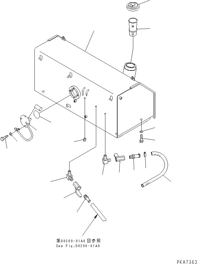 Bulldozers Komatsu / D41E-6 S/N B20001-B30000(D41E-6C) / FUEL TANK (FOR MONITOR PANEL)(090010 : D0100-01A0)