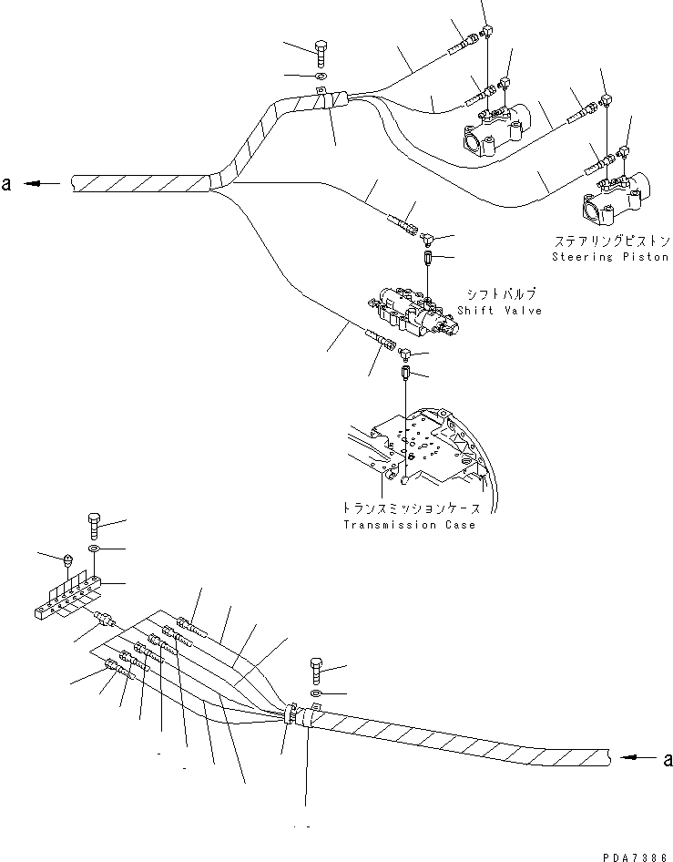 Bulldozers Komatsu / D41E-6 S/N B20001-B30000(D41E-6C) / POWER LINE (CHECK LINE)(150090 : F2300-08A0)