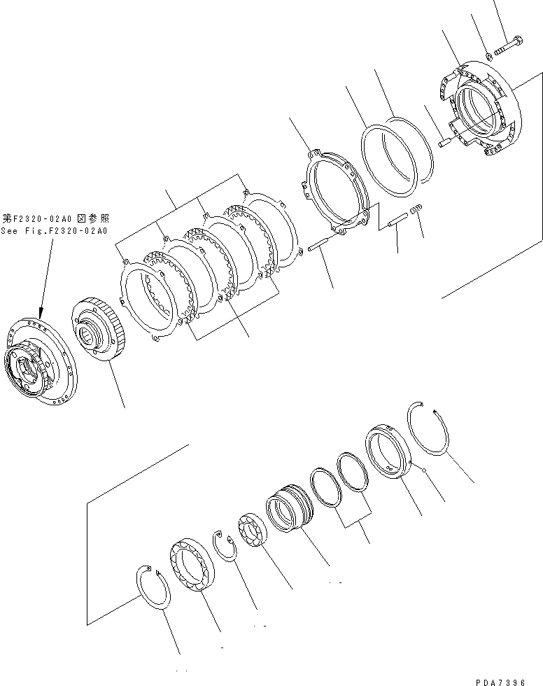 Bulldozers Komatsu / D41E-6 S/N B20001-B30000(D41E-6C) / TRANSMISSION (1ST CLUTCH)(150190 : F2320-01A0)