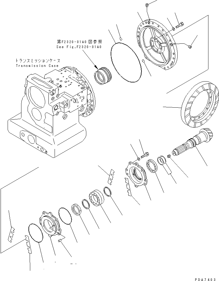 Bulldozers Komatsu / D41E-6 S/N B20001-B30000(D41E-6C) / TRANSMISSION (OUTPUT)(150260 : F2320-08A0)