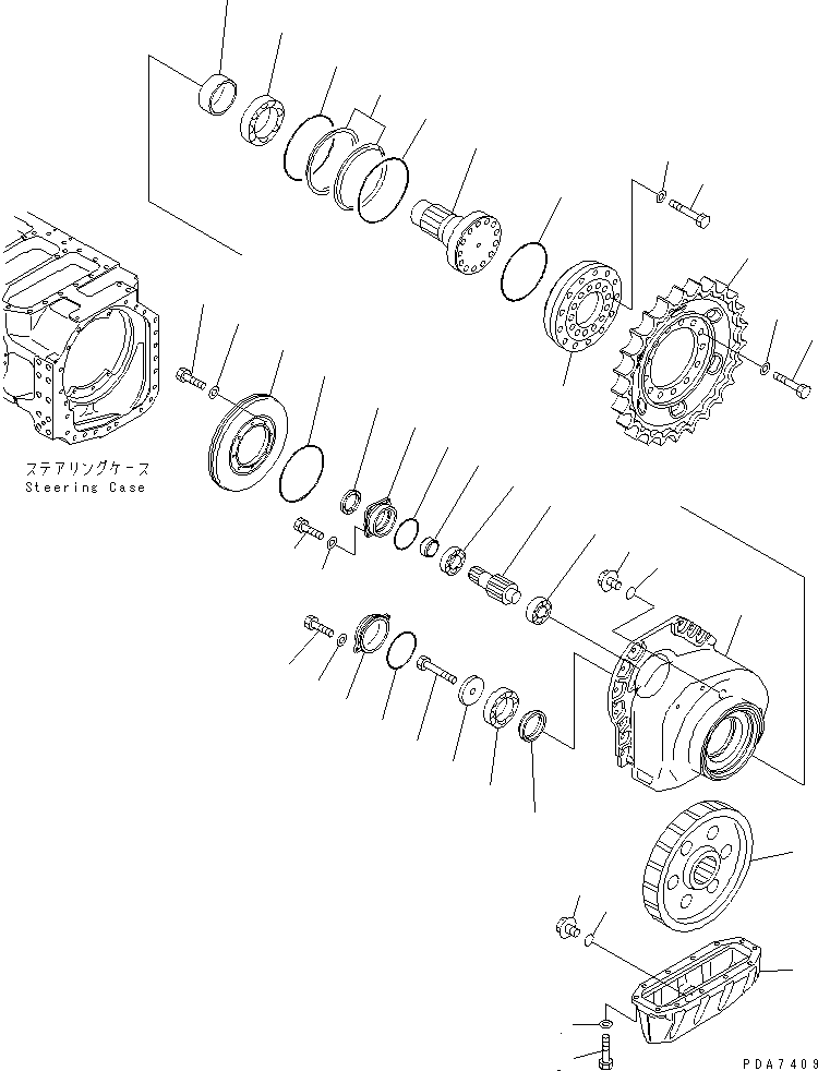 Bulldozers Komatsu / D41E-6 S/N B20001-B30000(D41E-6C) / FINAL DRIVE (L.H.)(#B20001-B20500)(150320 : F2380-01A0)