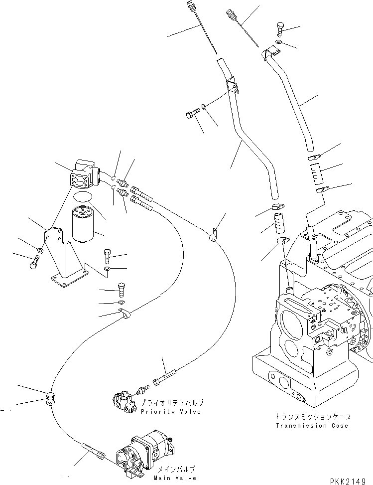 Bulldozers Komatsu / D41E-6 S/N B20001-B30000(D41E-6C) / POWER LINE OIL LINE (FILTER AND OIL GAUGE)(#B20501-)(150380 : F2730-01A0A)