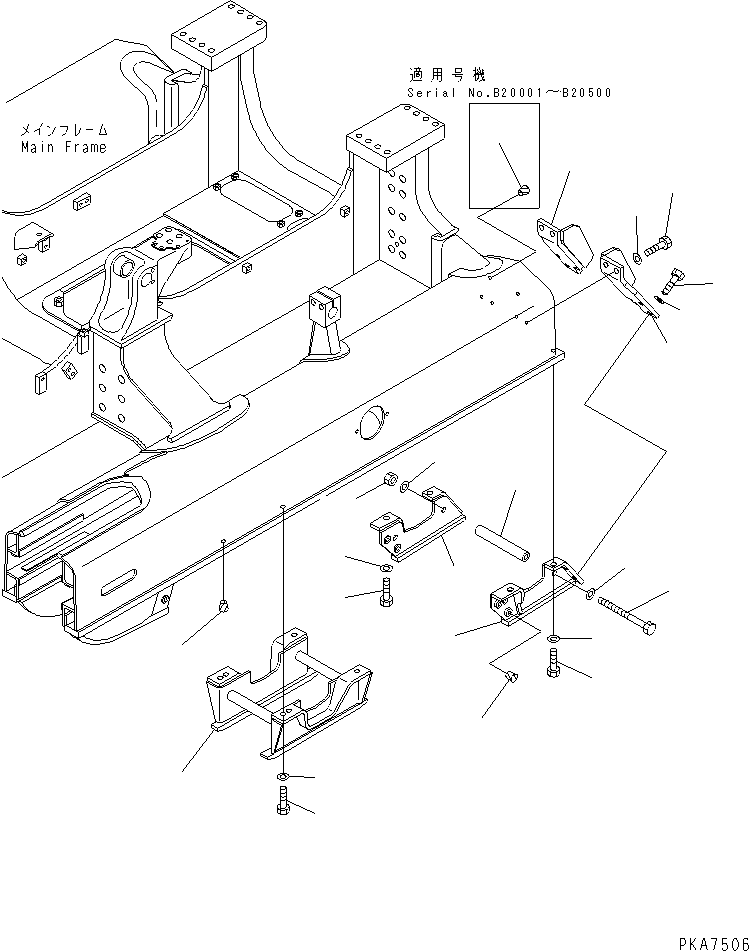 Bulldozers Komatsu / D41E-6 S/N B20001-B30000(D41E-6C) / ROLLER GUARD(300090 : R2200-01A0)