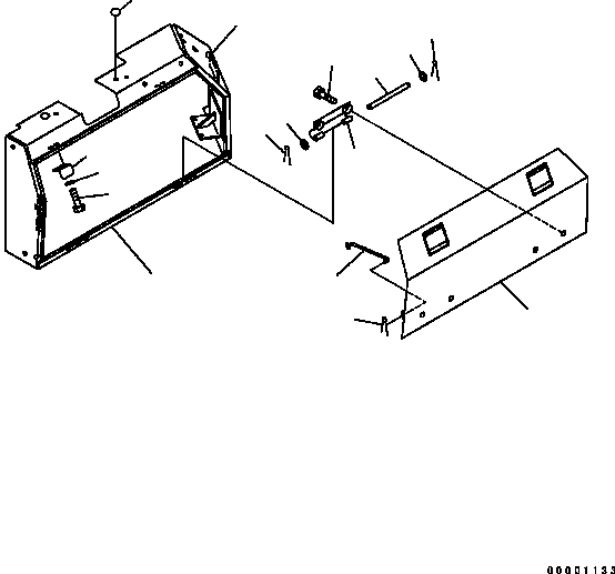 Bulldozers Komatsu / D41E-6 S/N B40001-UP(D41E6B) / REAR GUARD (BATTERY COVER)(270160 : M2210-01A0)