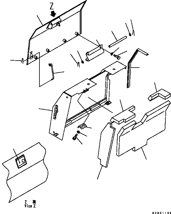 Bulldozers Komatsu / D41E-6 S/N B40001-UP(D41E6B) / REAR GUARD (FILTER COVER) (REGULATION OF EU DYNAMIC NOISE)(270210 : M2210-02A3)