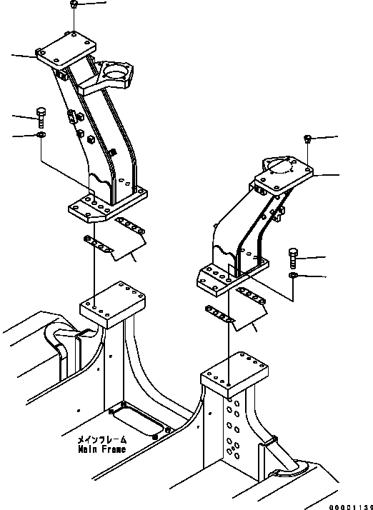 Bulldozers Komatsu / D41E-6 S/N B40001-UP(D41E6B) / REAR GUARD (BRACKET)(270220 : M2210-03A0)