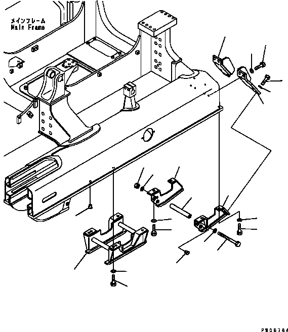 Bulldozers Komatsu / D41E-6 S/N B40001-UP(D41E6B) / ROLLER GUARD (FOR HD LINK)(300140 : R2200-01A0)