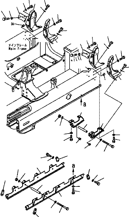 Bulldozers Komatsu / D41E-6 S/N B40001-UP(D41E6B) / ROLLER GUARD (FULL GUARD)(300170 : R2200-01A1A)