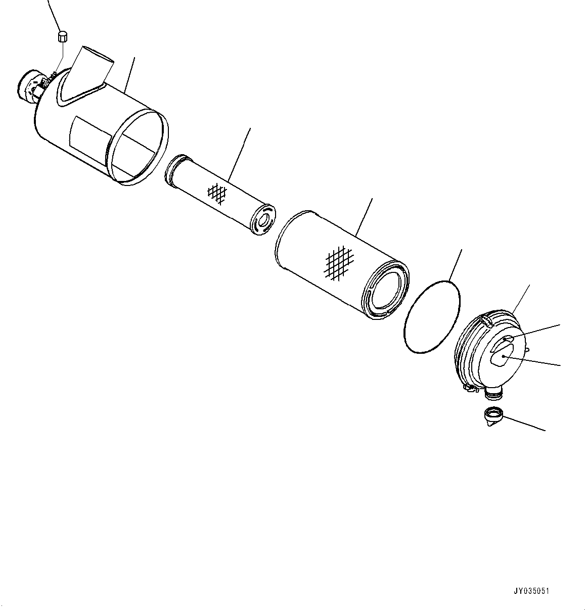 Bulldozers Komatsu / D51EXI-24 S/N B20001-UP(D51EXI24) / Air Cleaner, Inner Parts (#B20001-)(B001001 : A1410-501001)