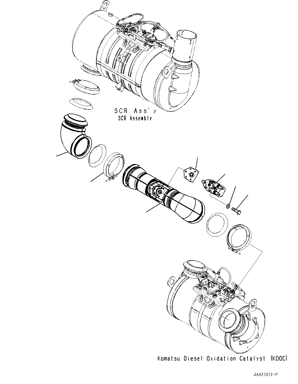 Bulldozers Komatsu / D51EXI-24 S/N B20001-UP(D51EXI24) / Aftertreatment, DEF Mixing Tube (1/2) (#B20001-)(B004002 : A1610-501002)