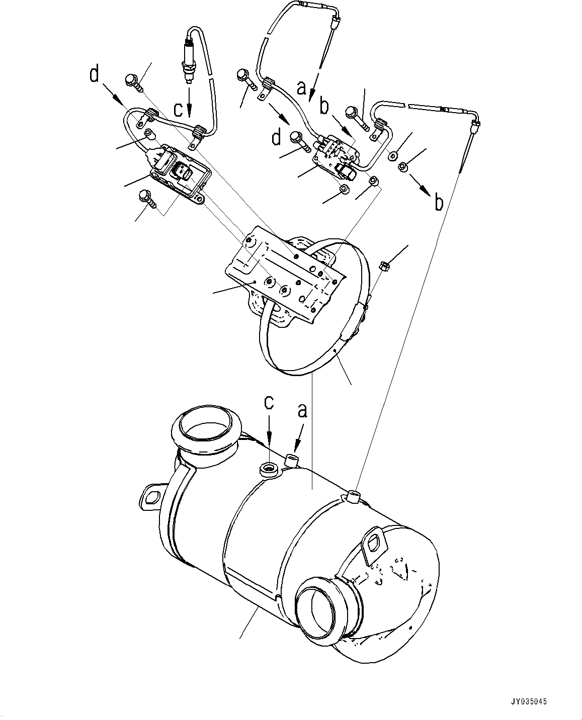 Bulldozers Komatsu / D51EXI-24 S/N B20001-UP(D51EXI24) / Aftertreatment, Komatsu Diesel Oxidation Catalyst (KDOC) (#B20001-)(B004003 : A1610-501003)