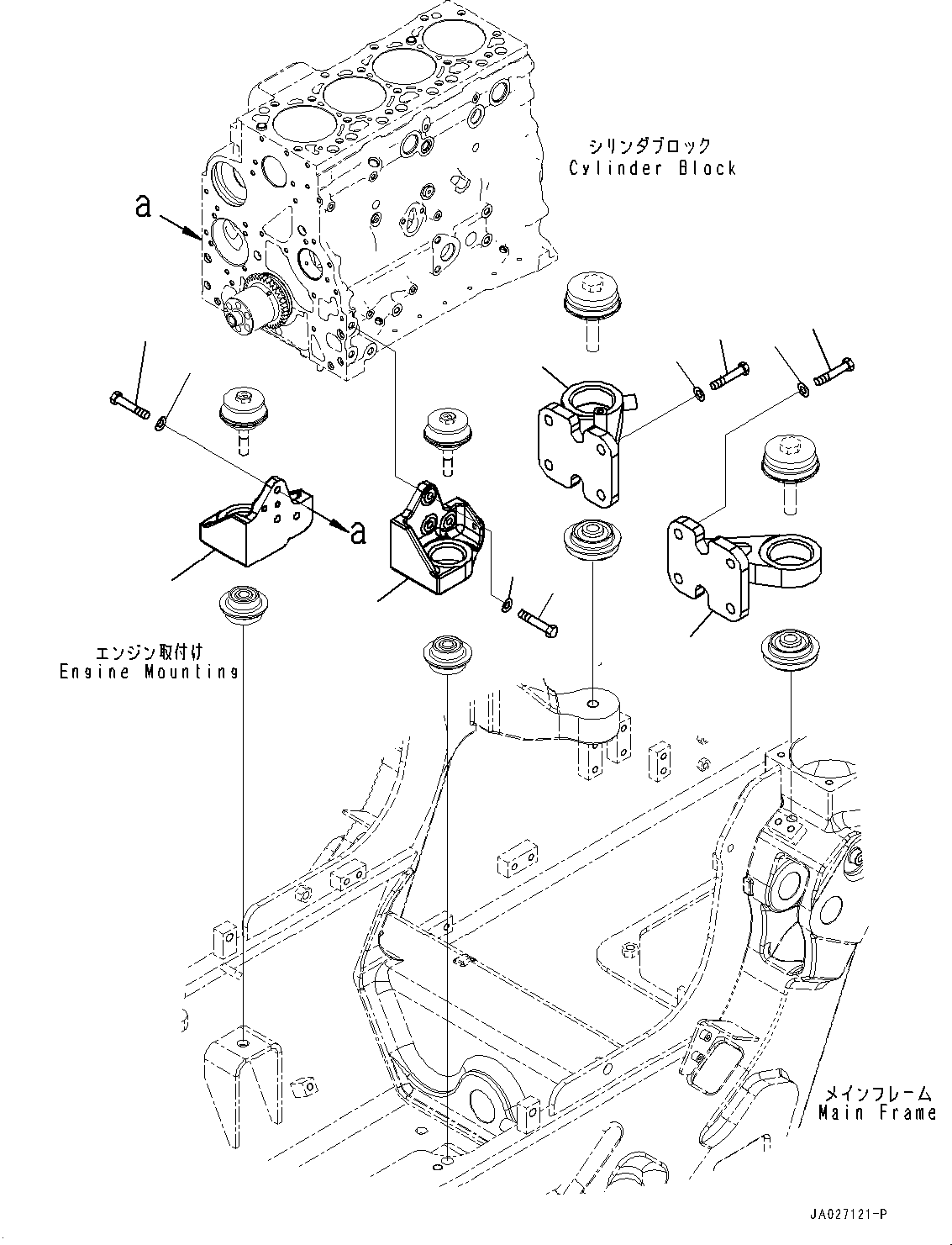 Bulldozers Komatsu / D51EXI-24 S/N B20001-UP(D51EXI24) / Engine Mounting Bracket (#B20001-)(B006001 : A2250-501001)