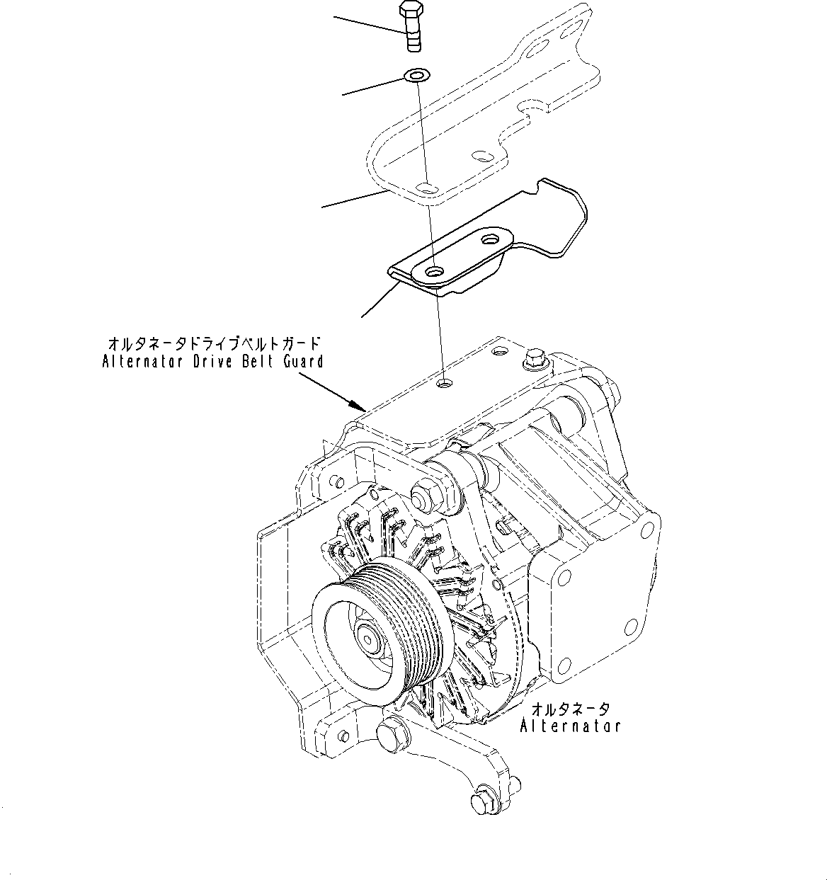 Bulldozers Komatsu / D51EXI-24 S/N B20001-UP(D51EXI24) / Engine Wiring Harness, Alternator Cover (#B20001-)(B010009 : B0500-001009)