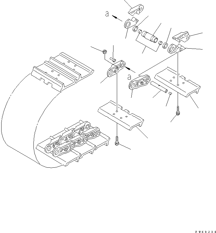 Bulldozers Komatsu / D61EX-15E0-BW S/N B45001-UP(D61EX-1K) / TRACK SHOE (LUBRICATE TYPE) (SINGLE GROUSER) (600MM WIDE) (ABRASIVE RESISTANT BUSHING) (LONG TRACK)(300110 : R0500-01A3)