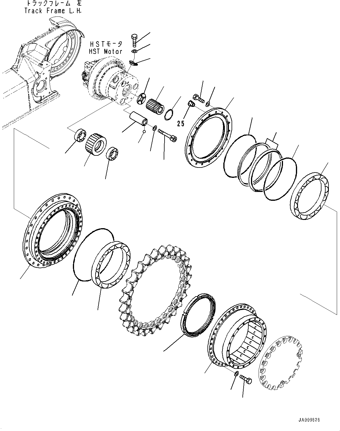 Bulldozers Komatsu / D61EX-23M0 S/N B50001(D61EXM0) / Final Drive, Hub, L.H. (#B50001-B50082)(F002002 : F2380-002002)