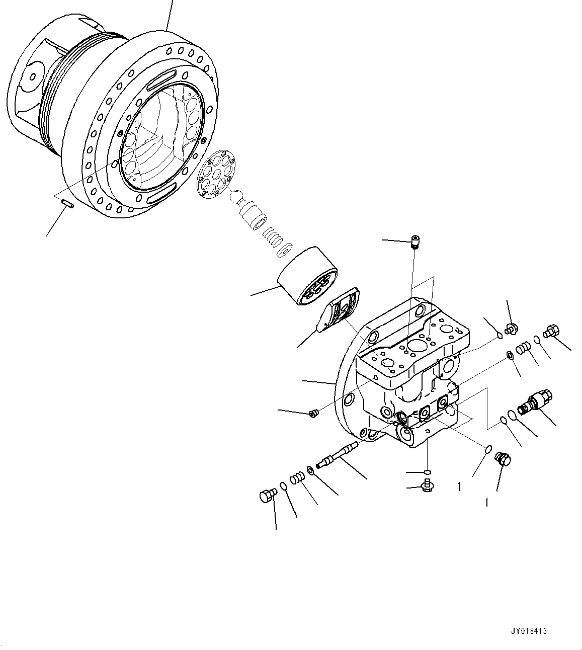 Bulldozers Komatsu / D61EX-23M0 S/N B50001(D61EXM0) / Final Drive, HST Motor, L.H. (1/4) (#B50001-B50082)(F002004 : F2380-002004)