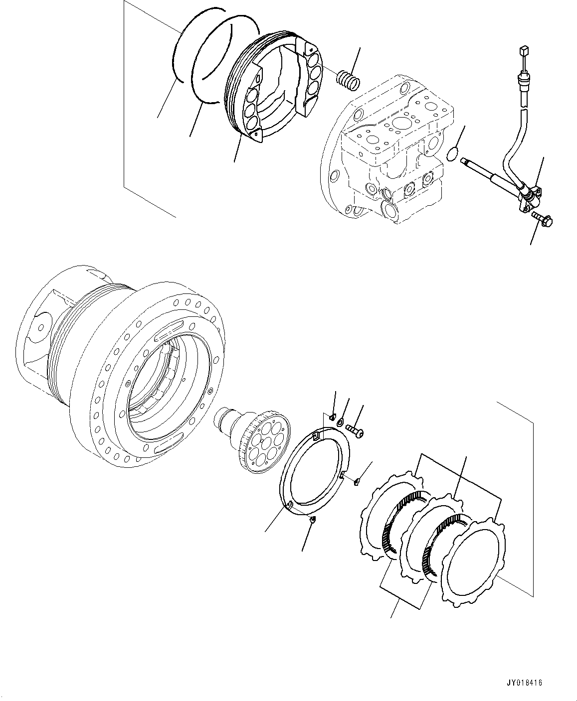 Bulldozers Komatsu / D61EX-23M0 S/N B50001(D61EXM0) / Final Drive, HST Motor, L.H. (4/4)(F002007 : F2380-002007)
