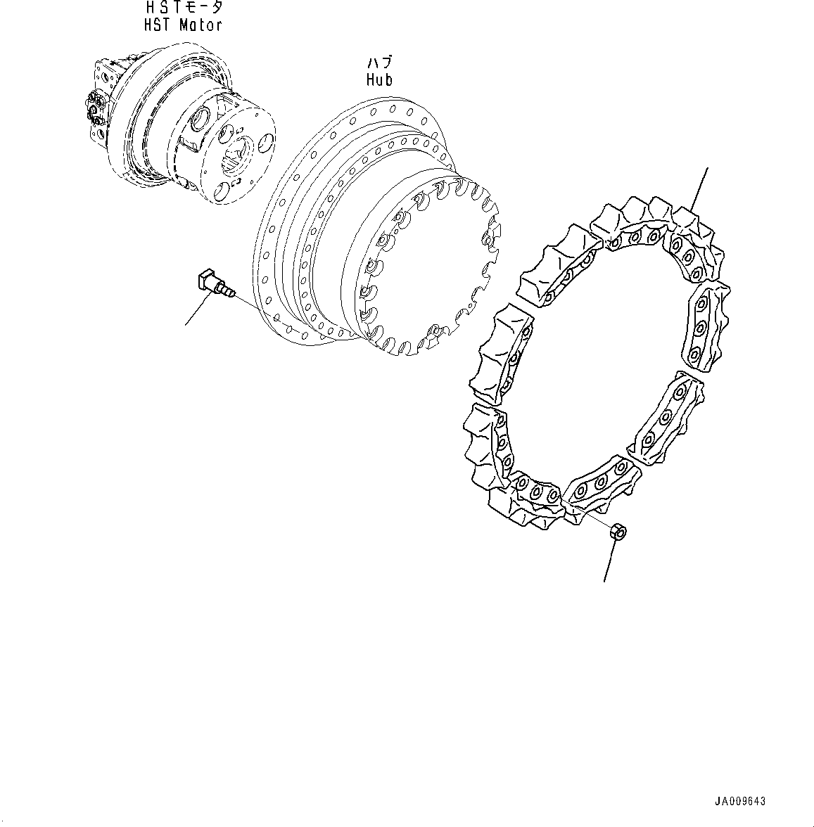Bulldozers Komatsu / D61EX-23M0 S/N B50001(D61EXM0) / Final Drive, Tooth, L.H.(F002008 : F2380-002008)