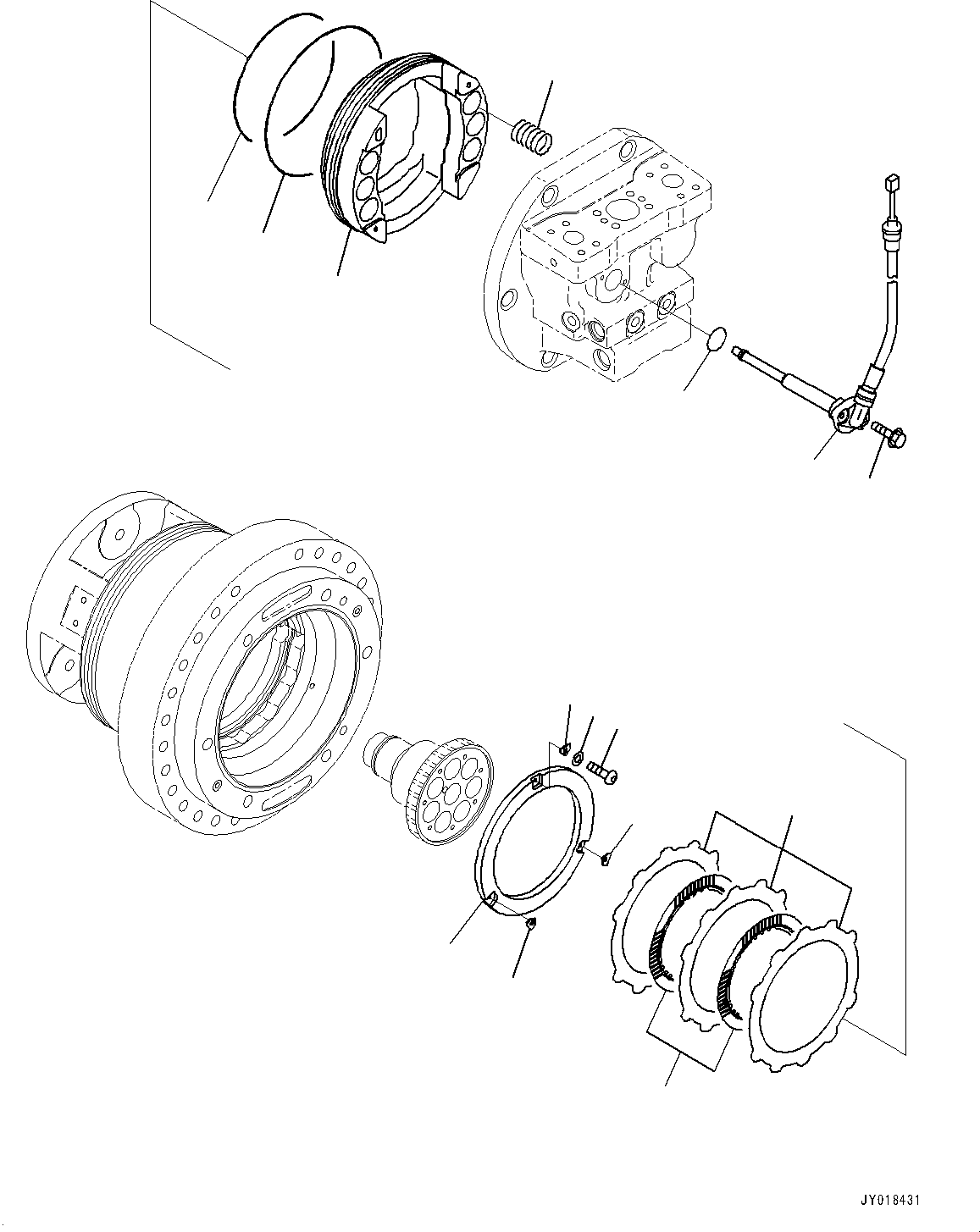 Bulldozers Komatsu / D61EX-23M0 S/N B50001(D61EXM0) / Final Drive, HST Motor, R.H. (4/4)(F002014 : F2380-002014)
