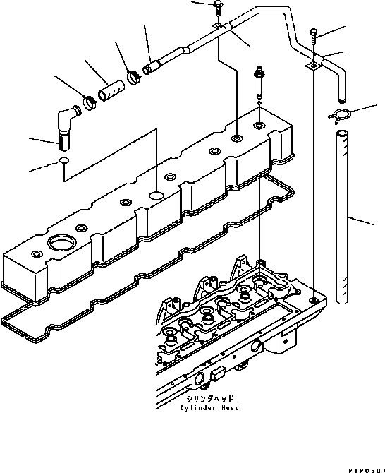 Bulldozers Komatsu / D61PX-15 S/N B40001-UP(D61PX15B) / BREATHER AND HOSE(000005 : A111V-01A0)