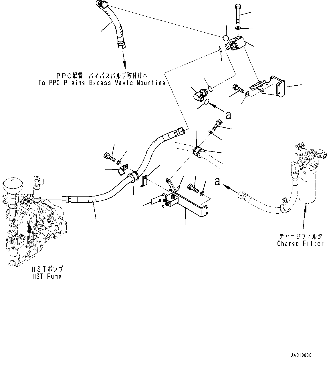 Bulldozers Komatsu / D61PXI-24 S/N B60001-UP(D61PXI24) / Hydraulic Pump Piping, Charge Piping (#B60001-)(H005001 : H0310-001001)