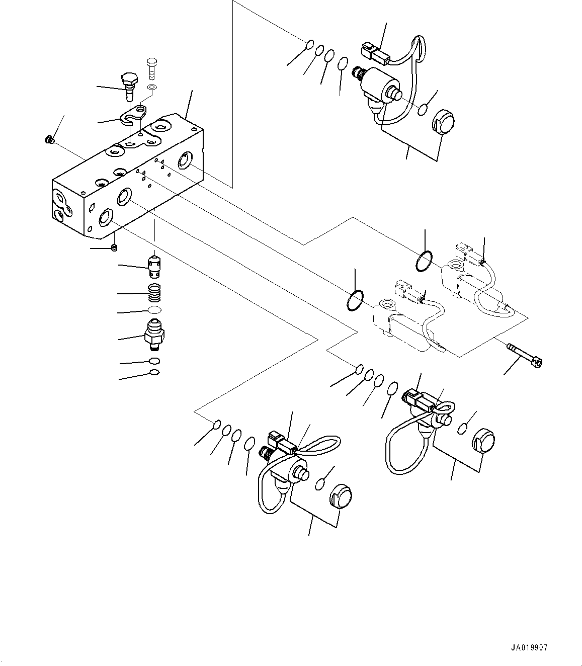 Bulldozers Komatsu / D61PXI-24 S/N B60001-UP(D61PXI24) / Proportional Pressure Control (PPC) Piping, Solenoid Valve (#B60001-)(H009001 : H1840-001001)