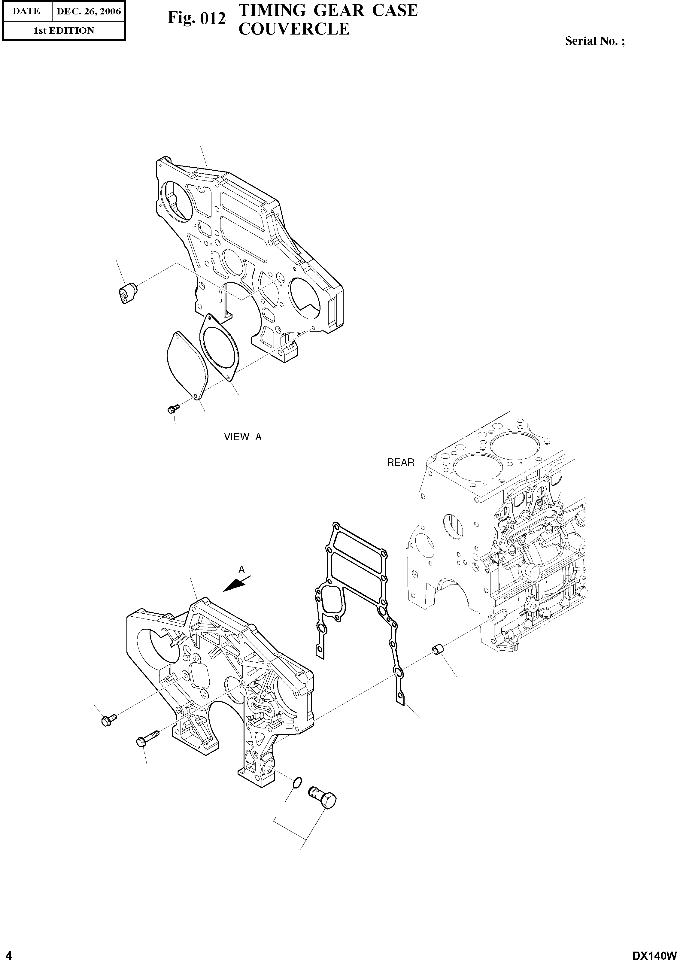 Other: DOOSAN-DAEWOO / DX140W(DX140W) / TIMING GEAR CASE(012 : 012)