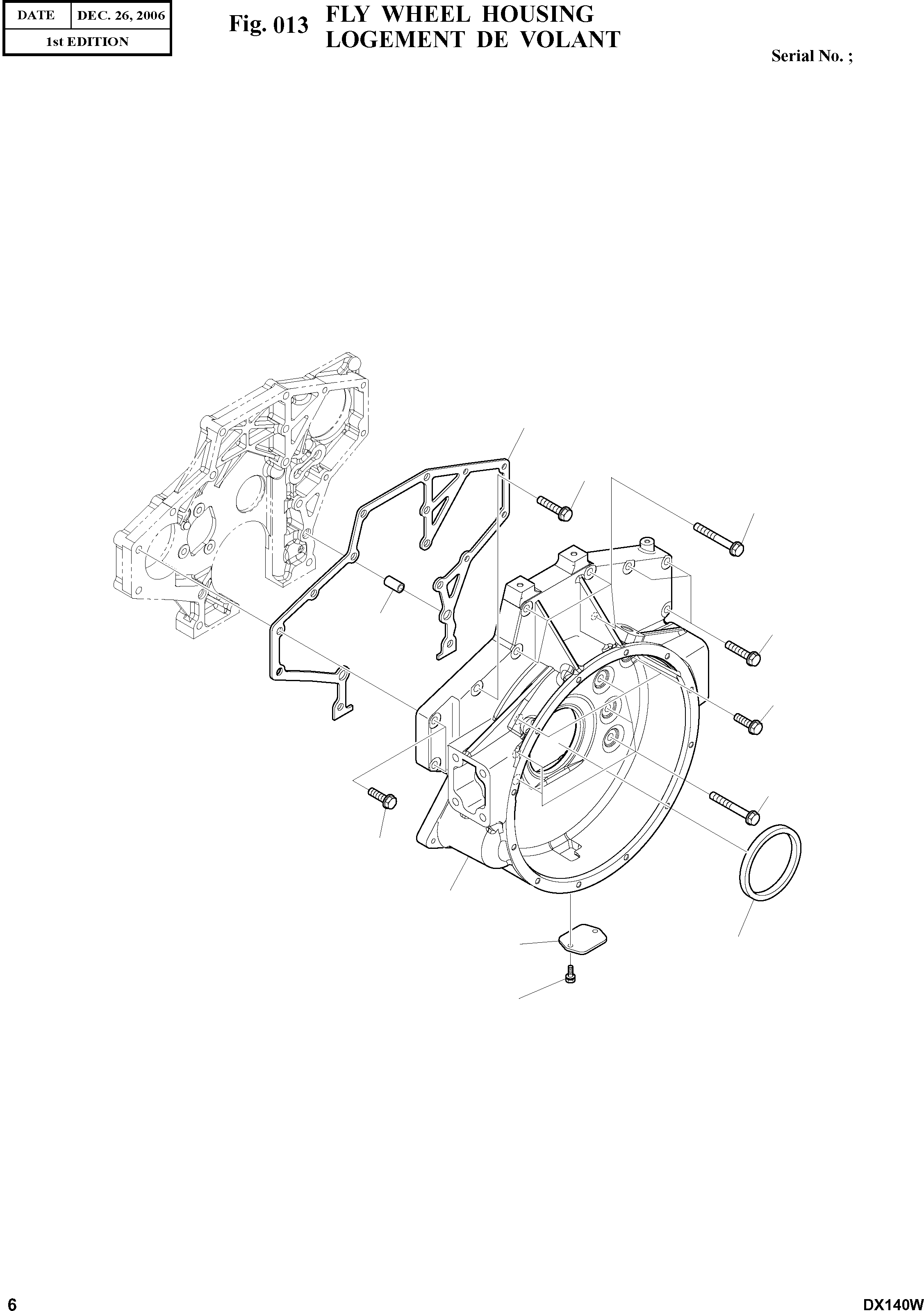 Other: DOOSAN-DAEWOO / DX140W(DX140W) / FLY WHEEL HOUSING(013 : 013)