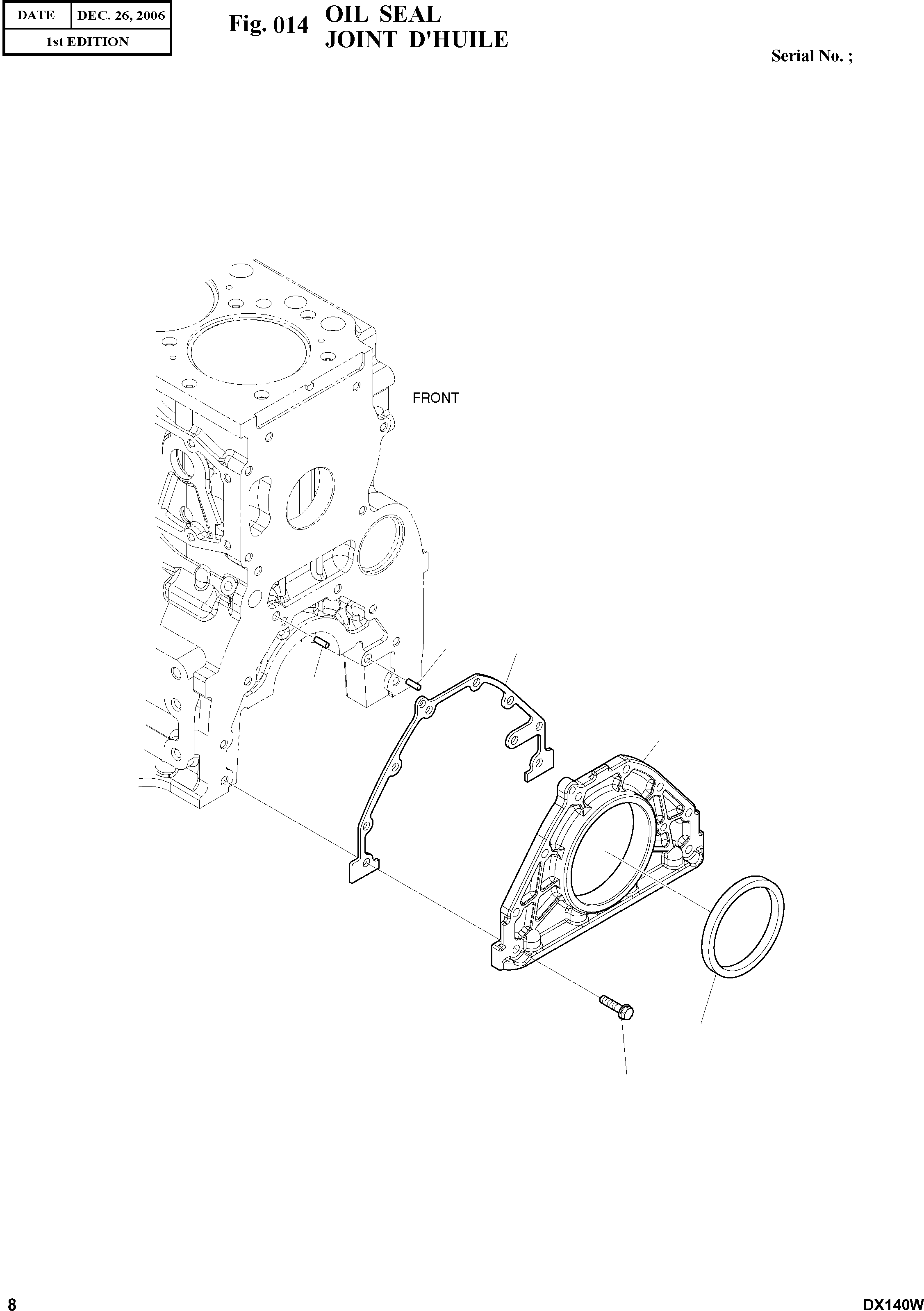 Other: DOOSAN-DAEWOO / DX140W(DX140W) / OIL SEAL(014 : 014)