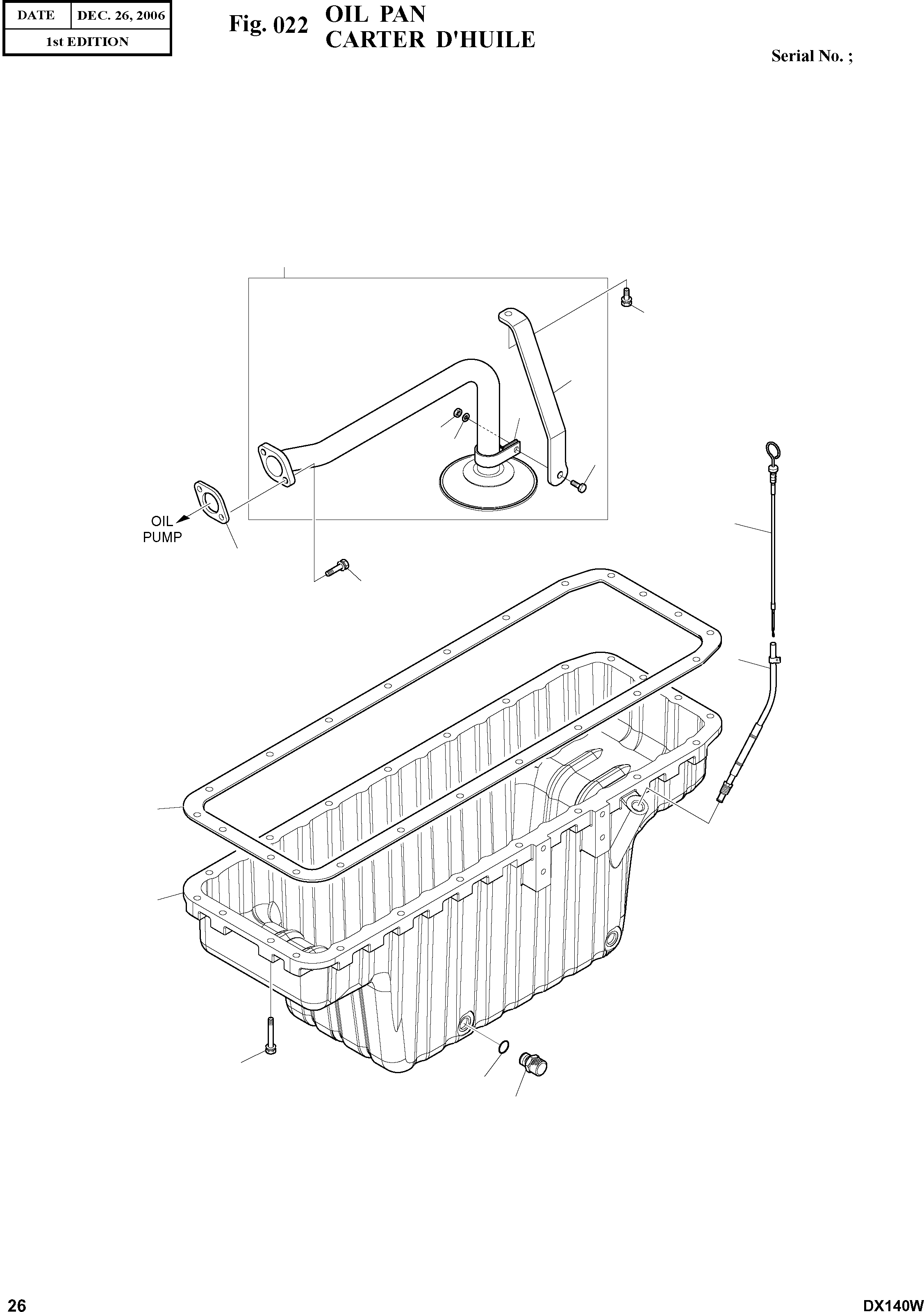 Other: DOOSAN-DAEWOO / DX140W(DX140W) / OIL PAN(022 : 022)
