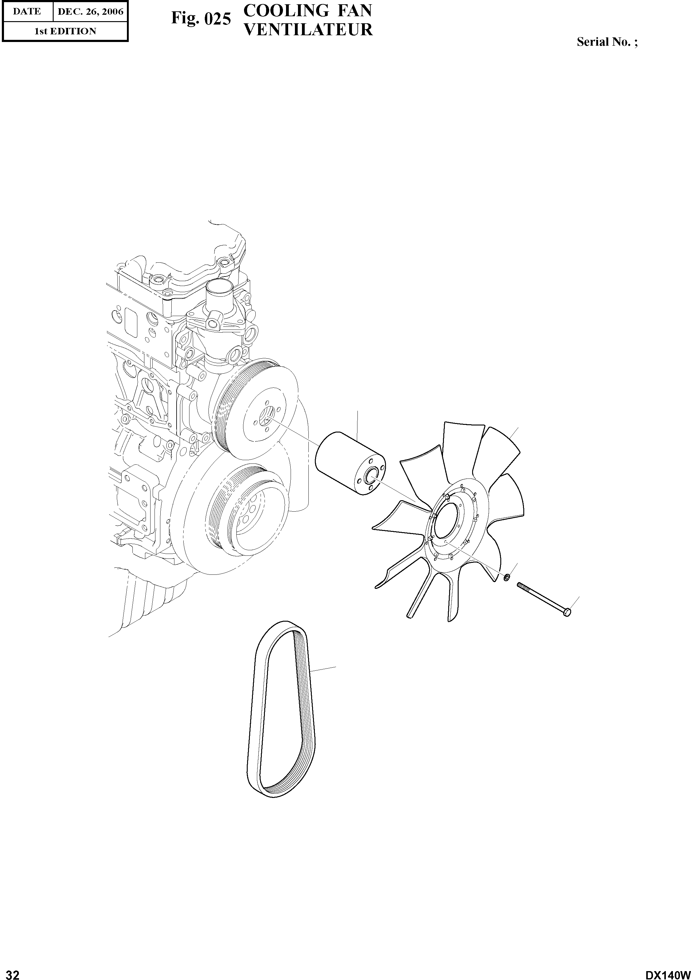 Other: DOOSAN-DAEWOO / DX140W(DX140W) / COOLING FAN(025 : 025)