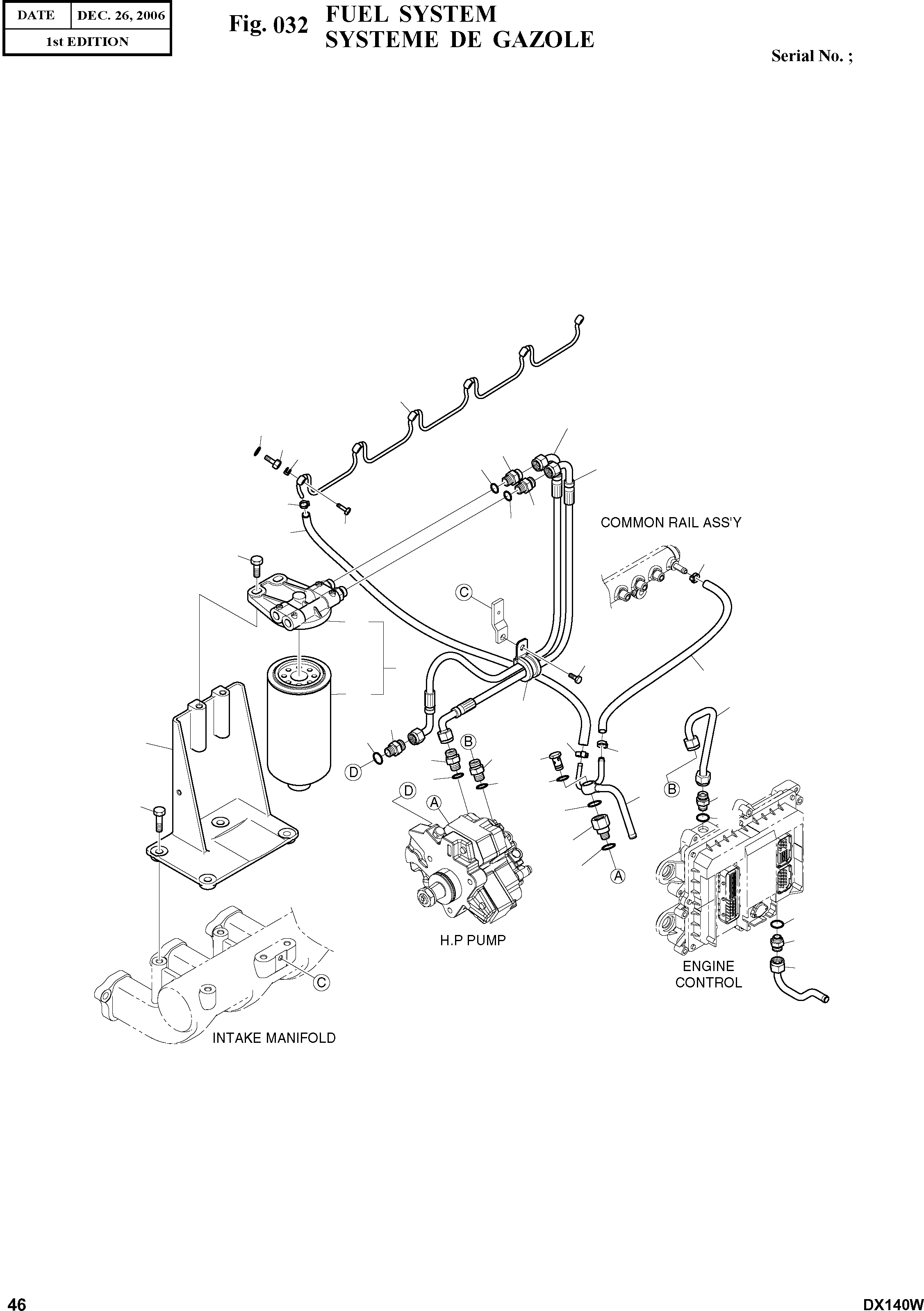Other: DOOSAN-DAEWOO / DX140W(DX140W) / FUEL SYSTEM(032 : 032)