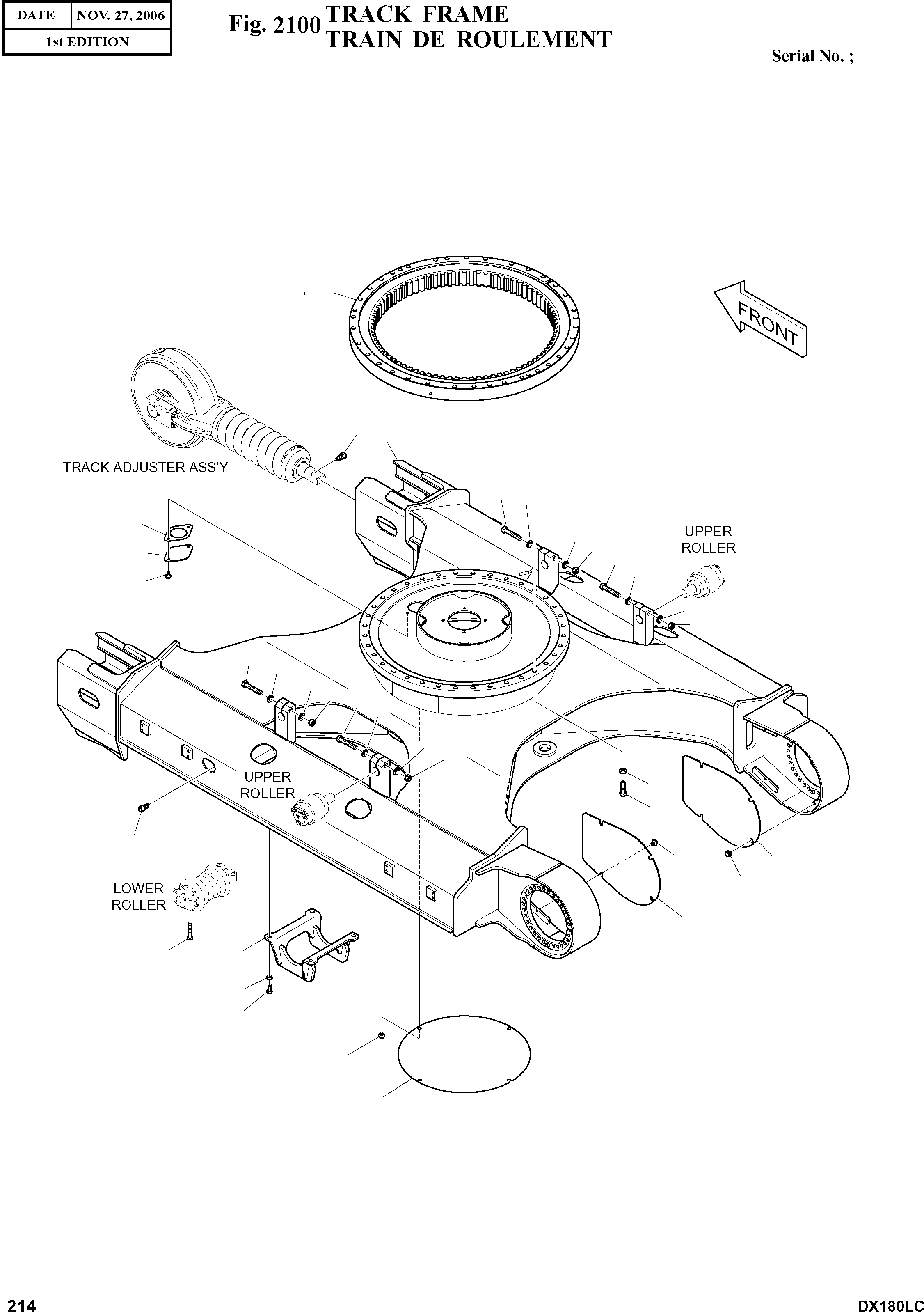 Other: DOOSAN-DAEWOO / DX180LC(DX180LC) / TRACK FRAME(2100 : 2100)