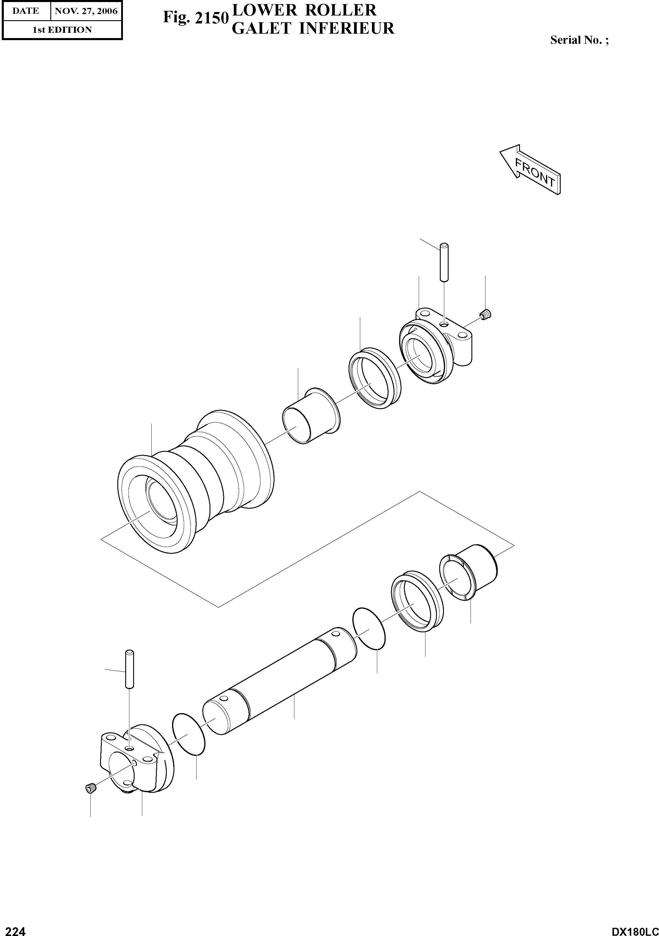 Other: DOOSAN-DAEWOO / DX180LC(DX180LC) / LOWER ROLLER(2150 : 2150)