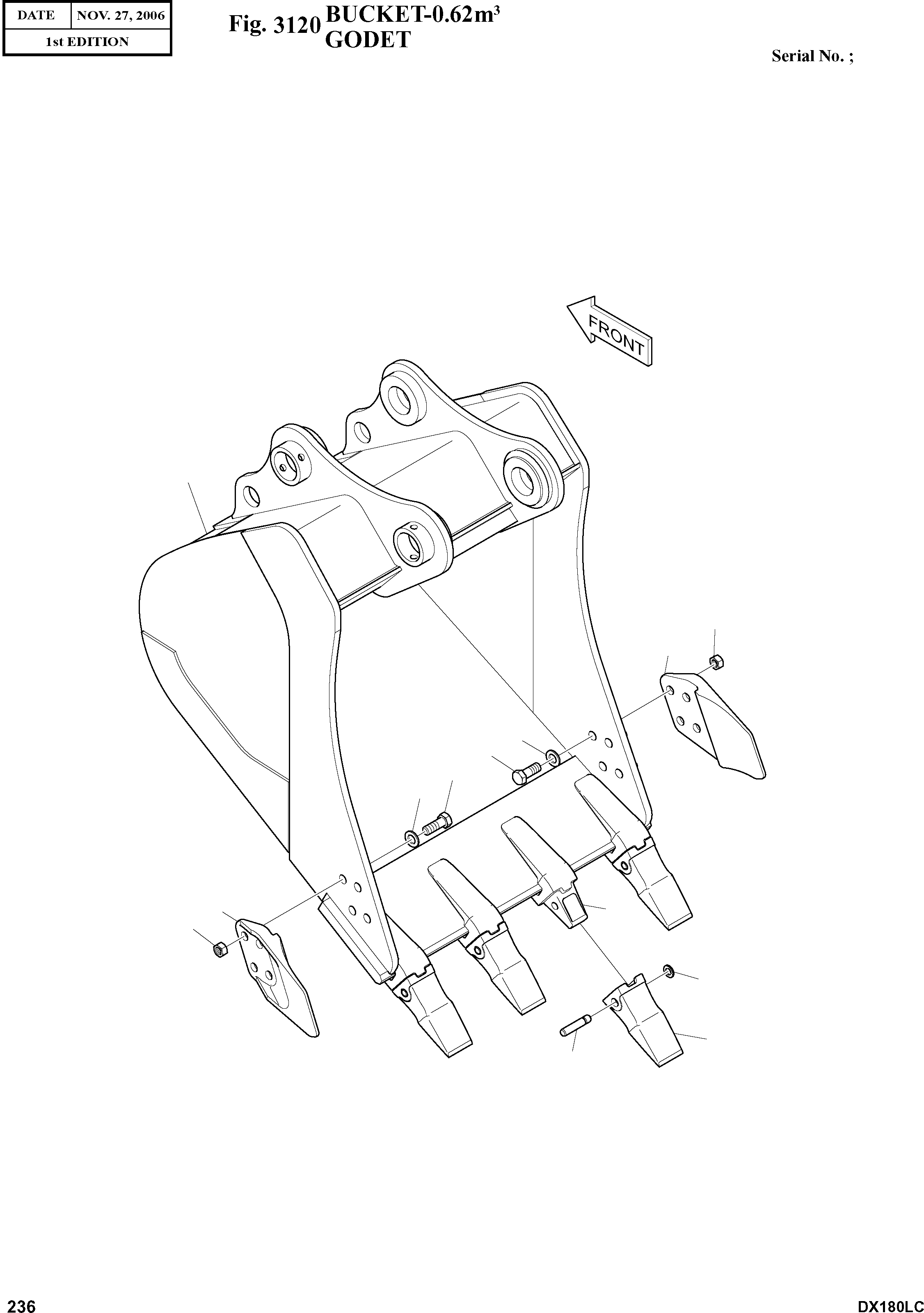Other: DOOSAN-DAEWOO / DX180LC(DX180LC) / BUCKET-0.62§©(3120 : 3120)