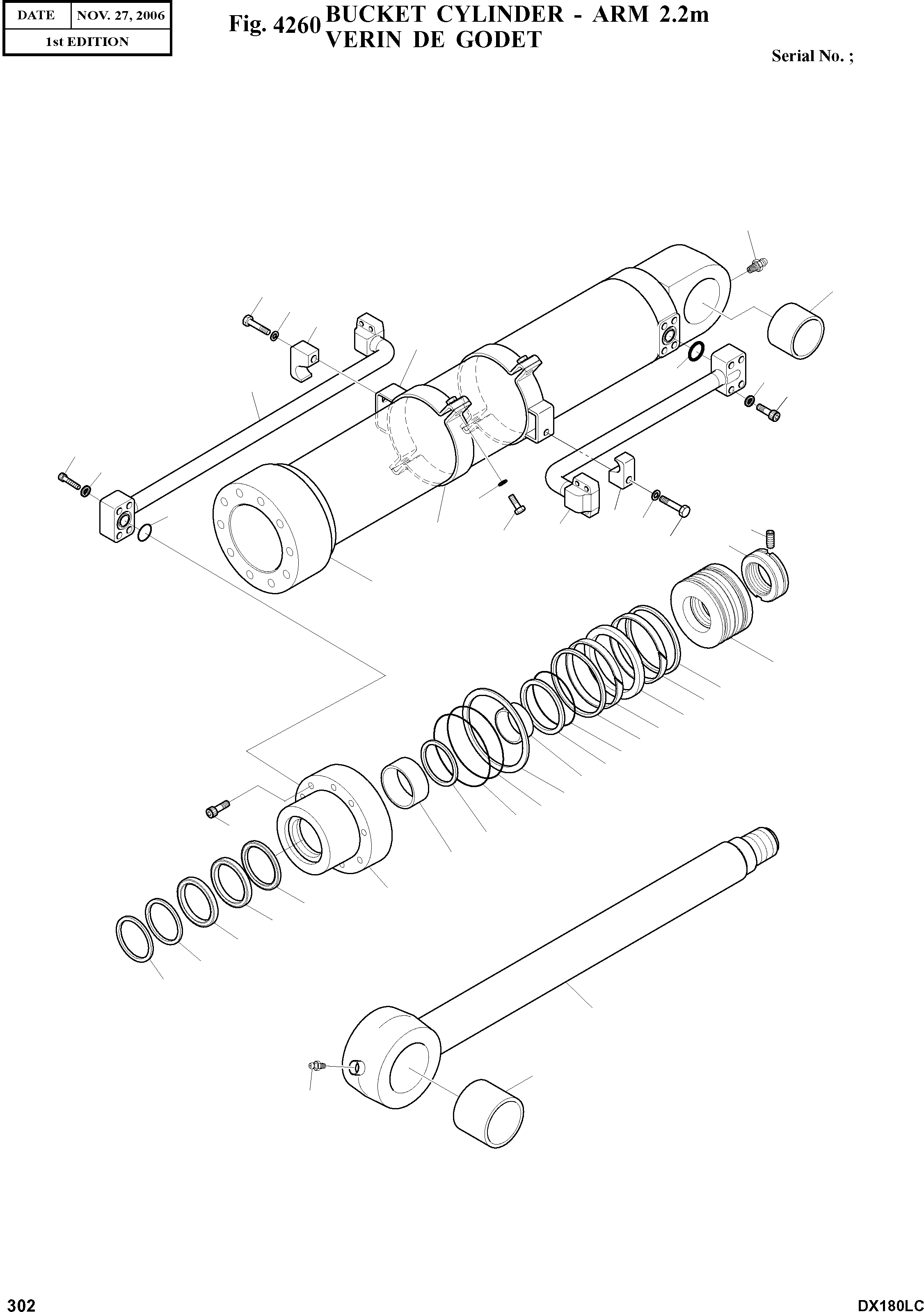 Other: DOOSAN-DAEWOO / DX180LC(DX180LC) / BUCKET CYLINDER - ARM 2.2m(4260 : 4260)