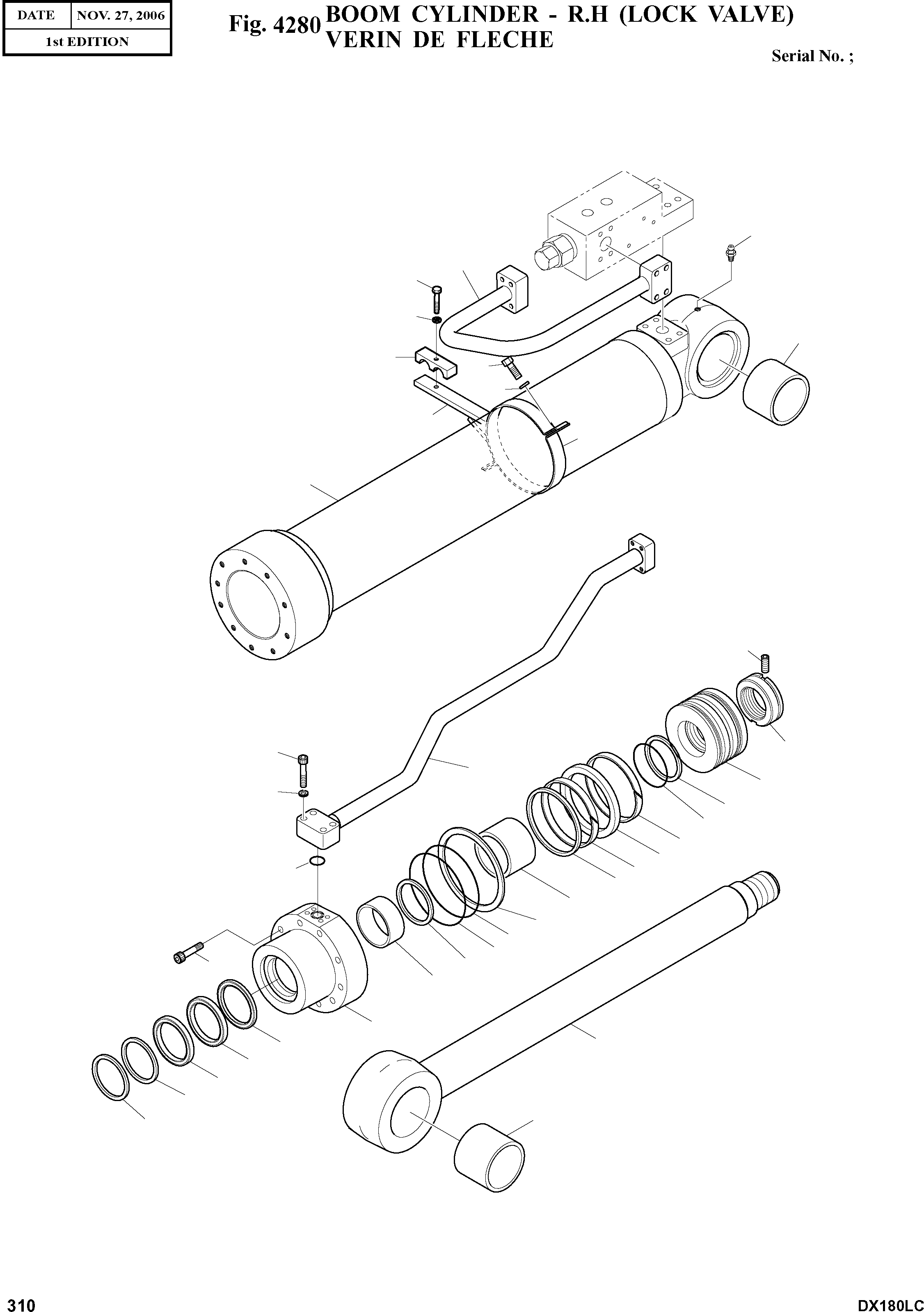 Other: DOOSAN-DAEWOO / DX180LC(DX180LC) / BOOM CYLINDER - R.H (LOCK VALVE)(4280 : 4280)