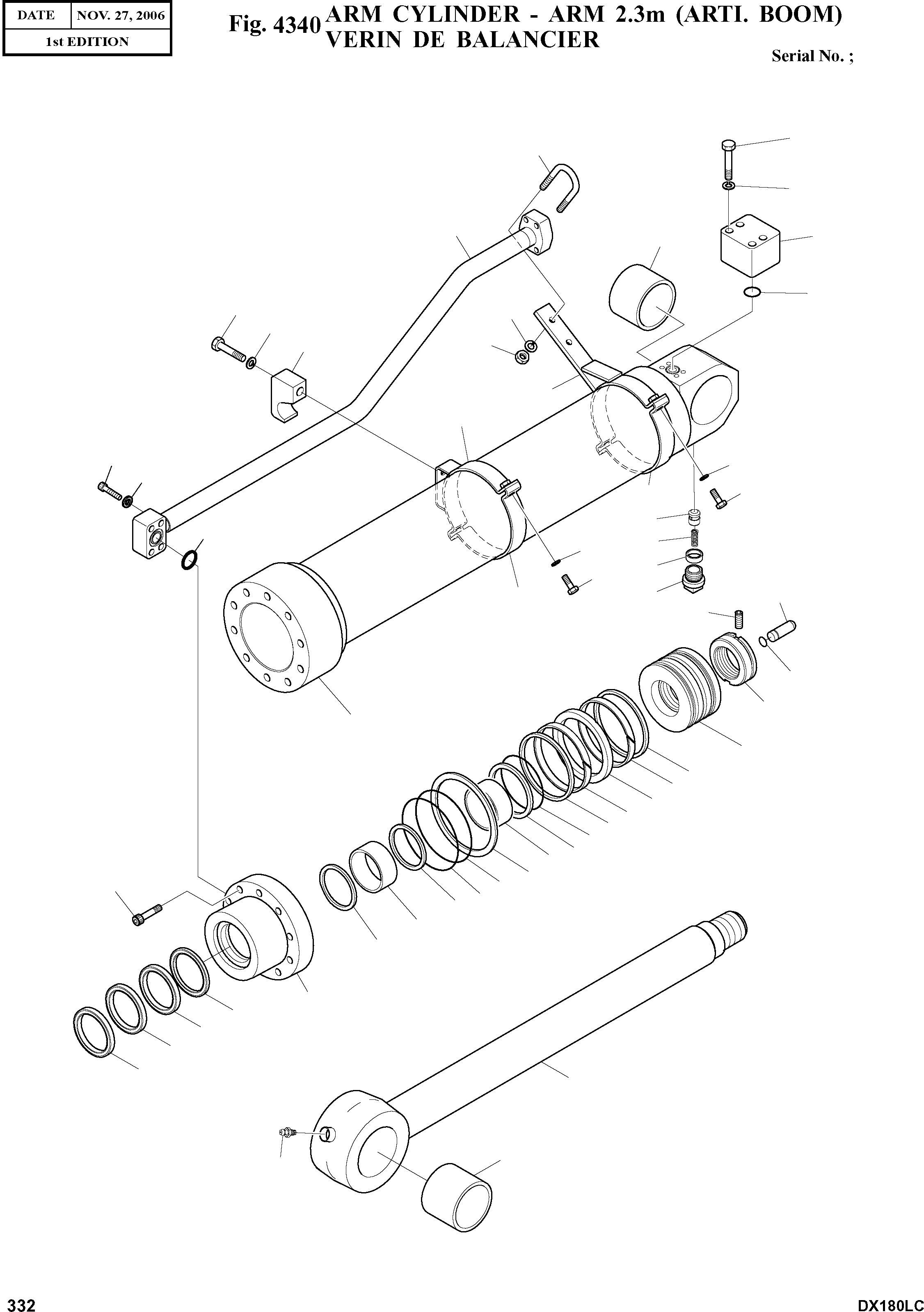 Other: DOOSAN-DAEWOO / DX180LC(DX180LC) / ARM CYLINDER - ARM 2.3m (ARTI. BOOM)(4340 : 4340)