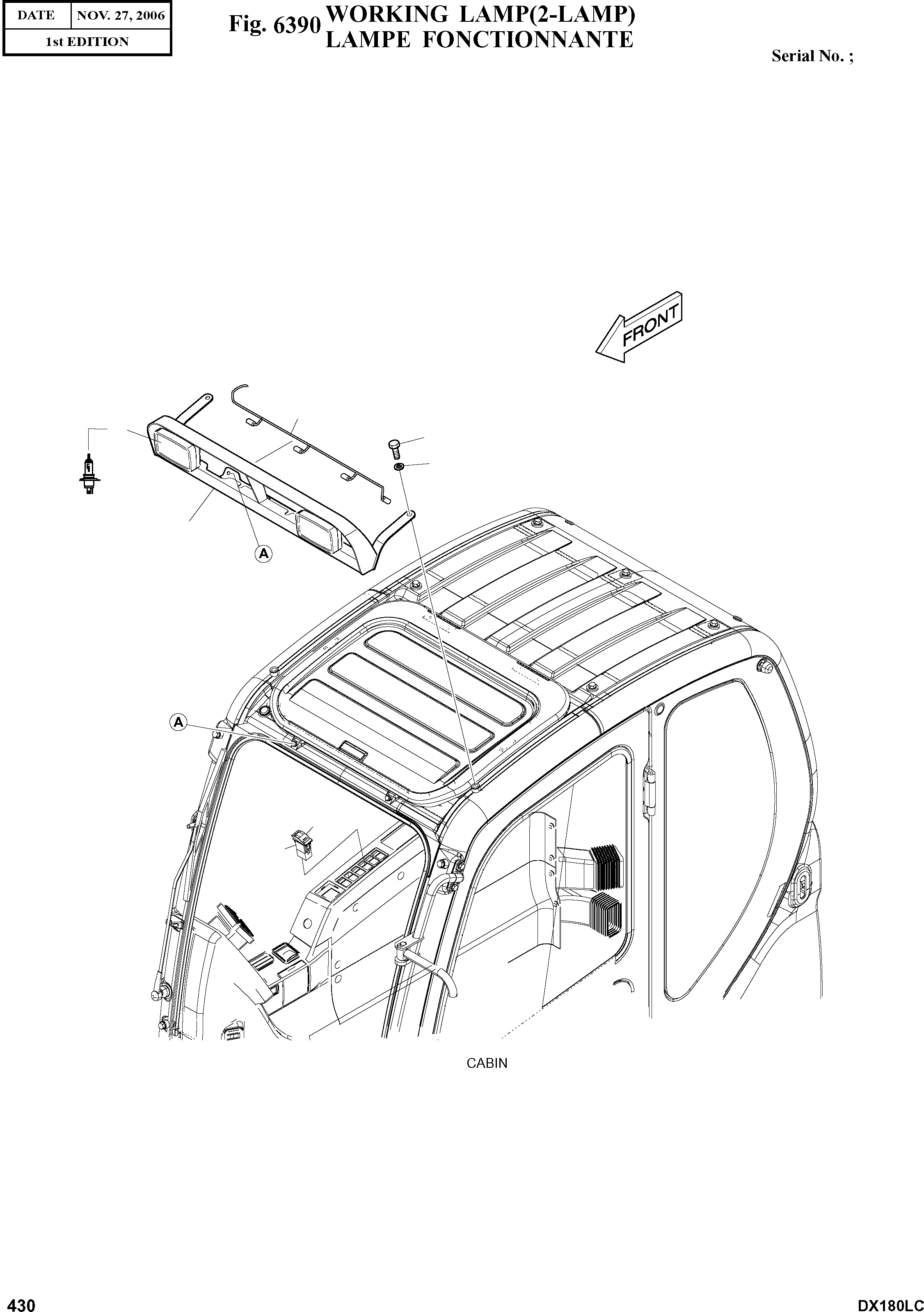 Other: DOOSAN-DAEWOO / DX180LC(DX180LC) / WORKING LAMP(2-LAMP)(6390 : 6390)