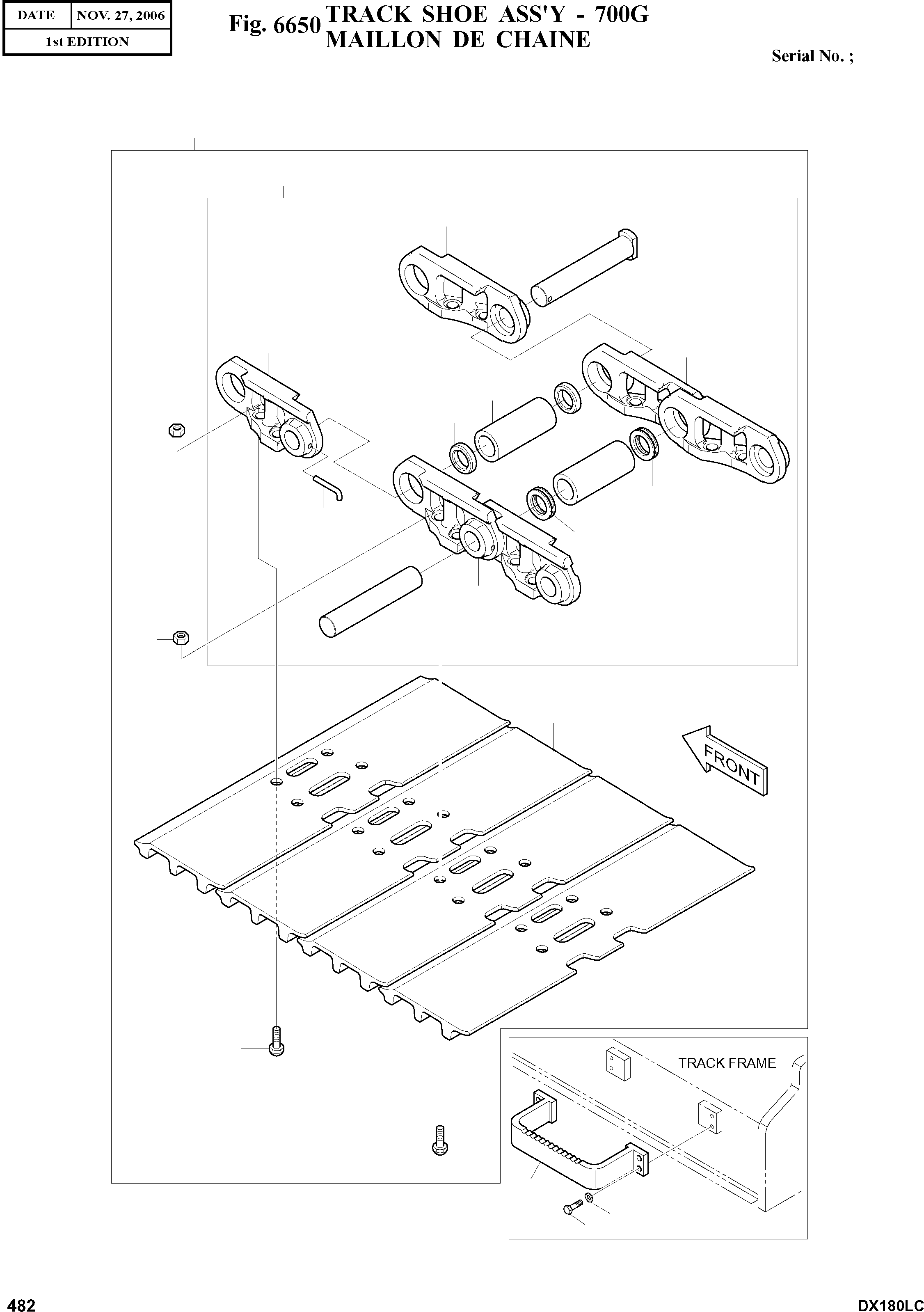 Other: DOOSAN-DAEWOO / DX180LC(DX180LC) / TRACK SHOE ASS