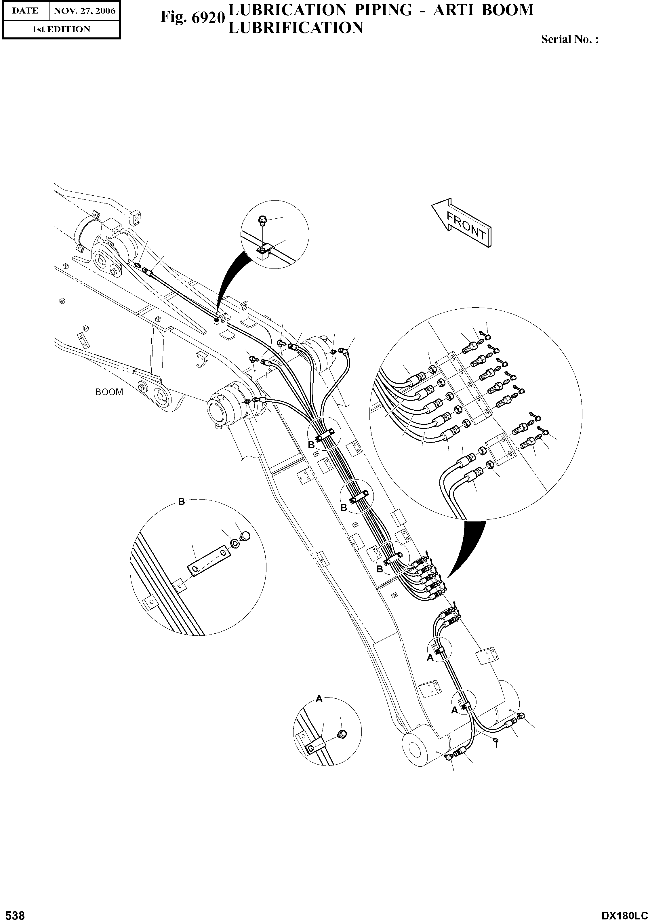 Other: DOOSAN-DAEWOO / DX180LC(DX180LC) / LUBRICATION PIPING - ARTI BOOM(6920 : 6920)