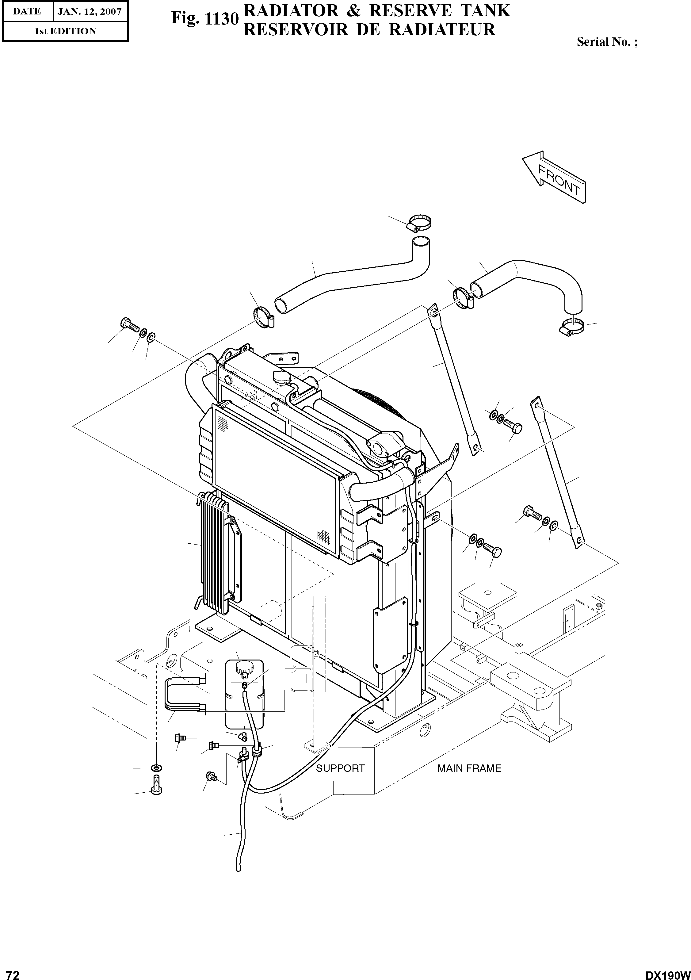 Other: DOOSAN-DAEWOO / DX190W(DX190W) / RADIATOR & RESERVE TANK(1130 : 1130)
