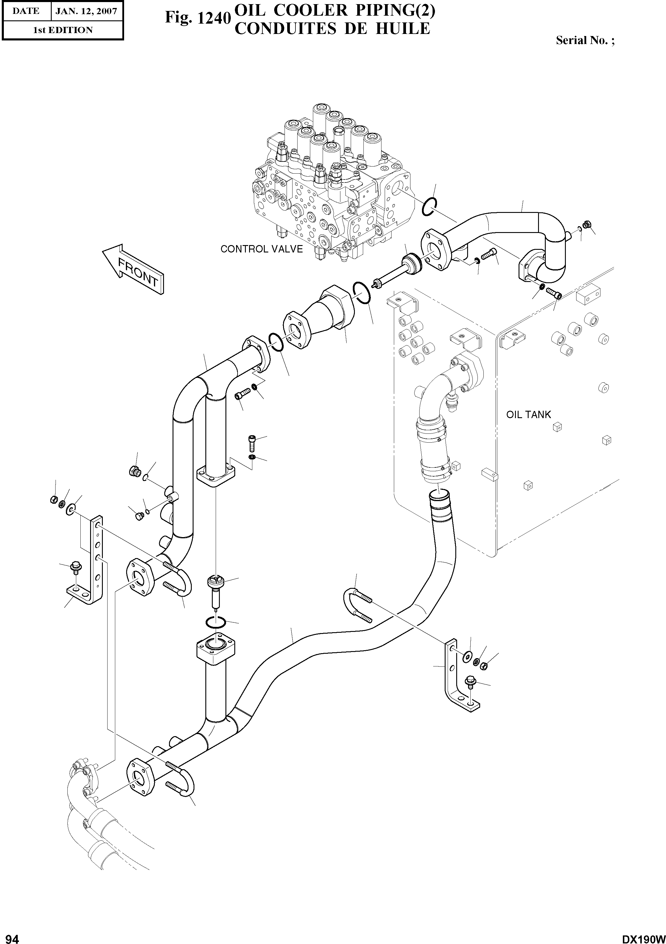 Other: DOOSAN-DAEWOO / DX190W(DX190W) / OIL COOLER PIPING(2)(1240 : 1240)