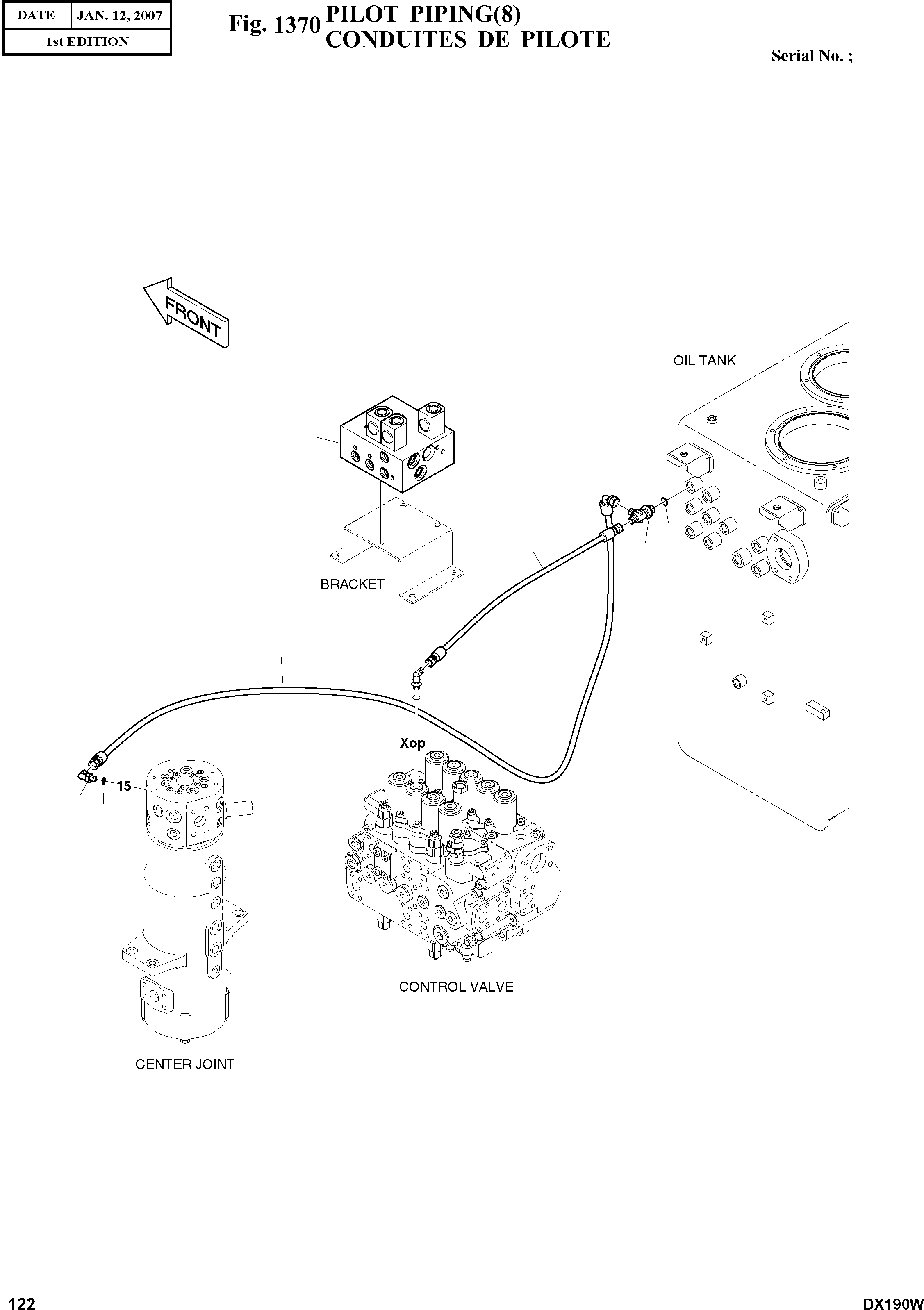 Other: DOOSAN-DAEWOO / DX190W(DX190W) / PILOT PIPING(8)(1370 : 1370)