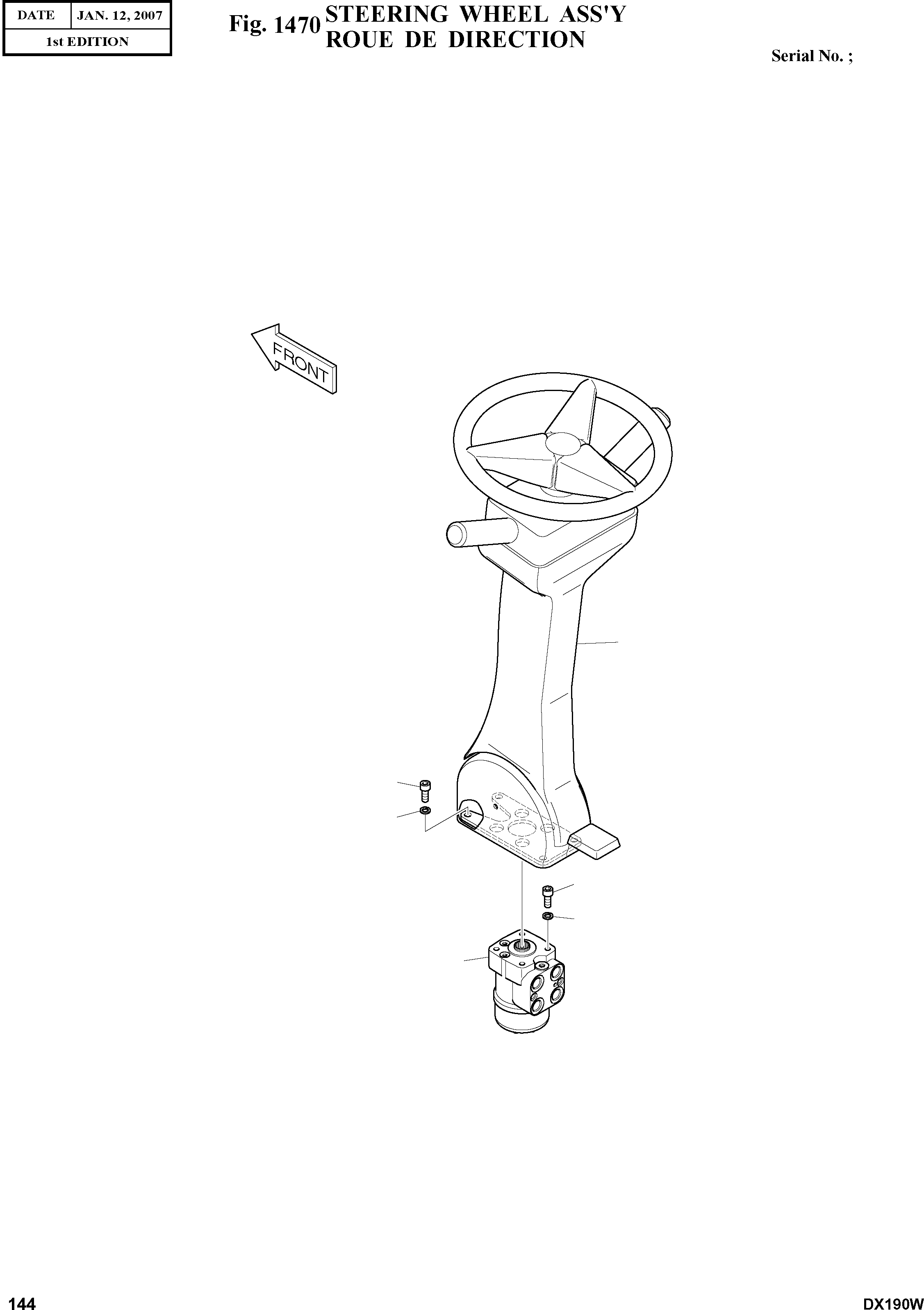 Other: DOOSAN-DAEWOO / DX190W(DX190W) / STEERING WHEEL ASS