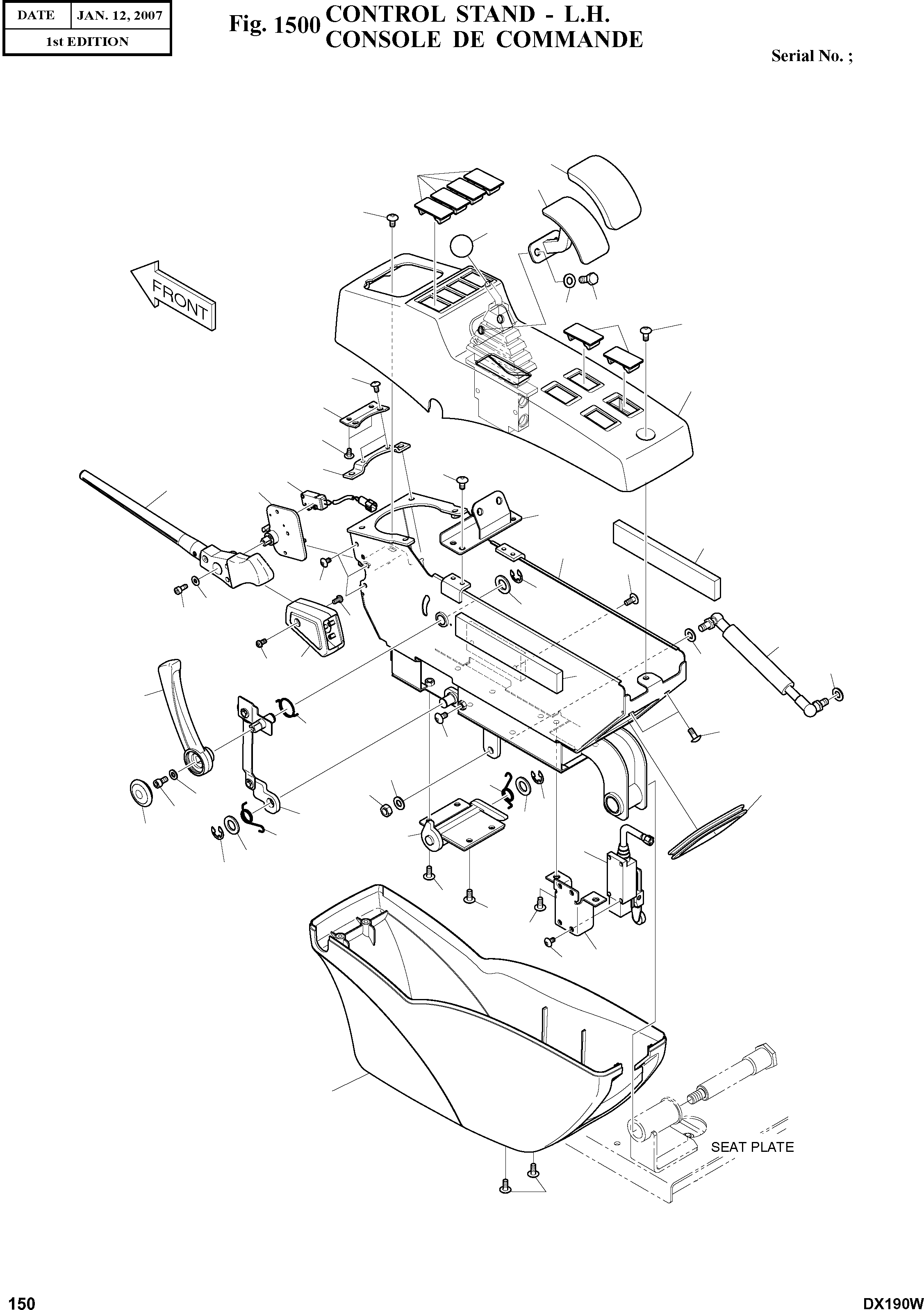 Other: DOOSAN-DAEWOO / DX190W(DX190W) / CONTROL STAND - L.H.(1500 : 1500)
